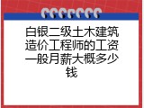 白银二级土木建筑造价工程师的工资一般月薪大概多少钱