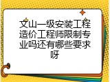 文山一级安装工程造价工程师限制专业吗还有哪些要求呀