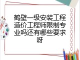 鹤壁一级安装工程造价工程师限制专业吗还有哪些要求呀
