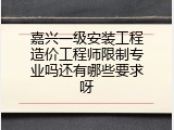 嘉兴一级安装工程造价工程师限制专业吗还有哪些要求呀