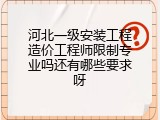 河北一级安装工程造价工程师限制专业吗还有哪些要求呀