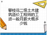 攀枝花二级土木建筑造价工程师的工资一般月薪大概多少钱