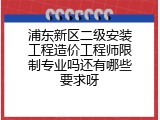 浦东新区二级安装工程造价工程师限制专业吗还有哪些要求呀