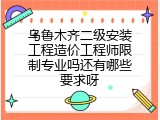 乌鲁木齐二级安装工程造价工程师限制专业吗还有哪些要求呀
