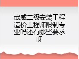 武威二级安装工程造价工程师限制专业吗还有哪些要求呀