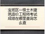 宝坻区一级土木建筑造价工程师考试成绩在哪里查询怎么查