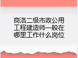 商洛二级市政公用工程建造师一般在哪里工作什么岗位