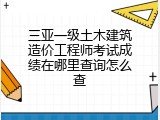 三亚一级土木建筑造价工程师考试成绩在哪里查询怎么查