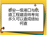 泰安一级港口与航道工程建造师考完多久可以查成绩如何查