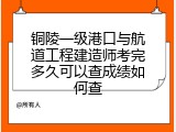 铜陵一级港口与航道工程建造师考完多久可以查成绩如何查