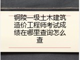 铜陵一级土木建筑造价工程师考试成绩在哪里查询怎么查