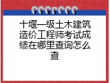 十堰一级土木建筑造价工程师考试成绩在哪里查询怎么查