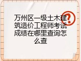 万州区一级土木建筑造价工程师考试成绩在哪里查询怎么查
