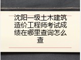 沈阳一级土木建筑造价工程师考试成绩在哪里查询怎么查