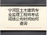 宁河区土木建筑专业监理工程师考试成绩公布时间如何查询