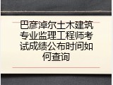 巴彦淖尔土木建筑专业监理工程师考试成绩公布时间如何查询