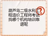 葫芦岛二级水利工程造价工程师考试找哪个机构培训靠谱呢