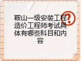 鞍山一级安装工程造价工程师考试具体有哪些科目和内容