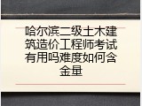 哈尔滨二级土木建筑造价工程师考试有用吗难度如何含金量