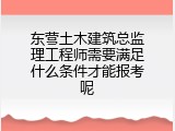 东营土木建筑总监理工程师需要满足什么条件才能报考呢