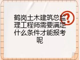 鹤岗土木建筑总监理工程师需要满足什么条件才能报考呢