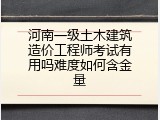 河南一级土木建筑造价工程师考试有用吗难度如何含金量