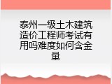泰州一级土木建筑造价工程师考试有用吗难度如何含金量
