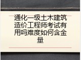 通化一级土木建筑造价工程师考试有用吗难度如何含金量
