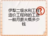 伊犁二级水利工程造价工程师的工资一般月薪大概多少钱