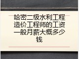 哈密二级水利工程造价工程师的工资一般月薪大概多少钱