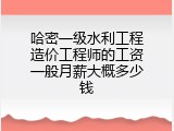 哈密一级水利工程造价工程师的工资一般月薪大概多少钱