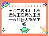 三沙二级水利工程造价工程师的工资一般月薪大概多少钱