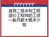 宜昌二级水利工程造价工程师的工资一般月薪大概多少钱