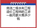 商洛二级水利工程造价工程师的工资一般月薪大概多少钱