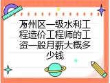 万州区一级水利工程造价工程师的工资一般月薪大概多少钱