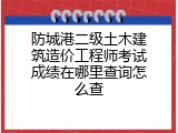防城港二级土木建筑造价工程师考试成绩在哪里查询怎么查