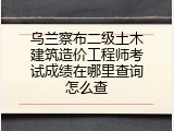 乌兰察布二级土木建筑造价工程师考试成绩在哪里查询怎么查