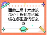 西藏二级土木建筑造价工程师考试成绩在哪里查询怎么查