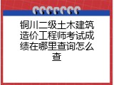 铜川二级土木建筑造价工程师考试成绩在哪里查询怎么查