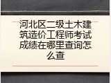 河北区二级土木建筑造价工程师考试成绩在哪里查询怎么查