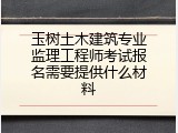 玉树土木建筑专业监理工程师考试报名需要提供什么材料