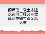 葫芦岛二级土木建筑造价工程师考试成绩在哪里查询怎么查