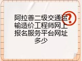 阿拉善二级交通运输造价工程师网上报名服务平台网址多少