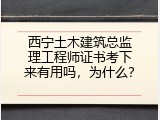西宁土木建筑总监理工程师证书考下来有用吗，为什么？