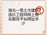 湖北一级土木建筑造价工程师网上报名服务平台网址多少