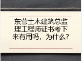 东营土木建筑总监理工程师证书考下来有用吗，为什么？