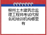 柳州土木建筑总监理工程师考试代报名和培训机构哪里有