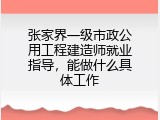 张家界一级市政公用工程建造师就业指导，能做什么具体工作
