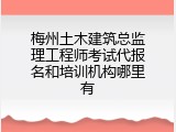 梅州土木建筑总监理工程师考试代报名和培训机构哪里有