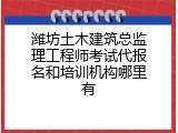 潍坊土木建筑总监理工程师考试代报名和培训机构哪里有